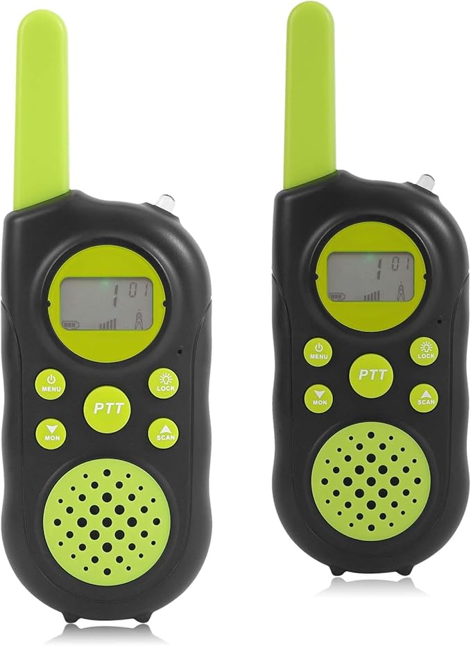Walkie talkies for Kids, Kids walkie talkies 2 pcs, Toddler walkie talkies, Long Range walkie Talkie with Clear intercom Sound, 22 Channels with Backlit LCD Flashlight, for Outside, Camping, Hiking