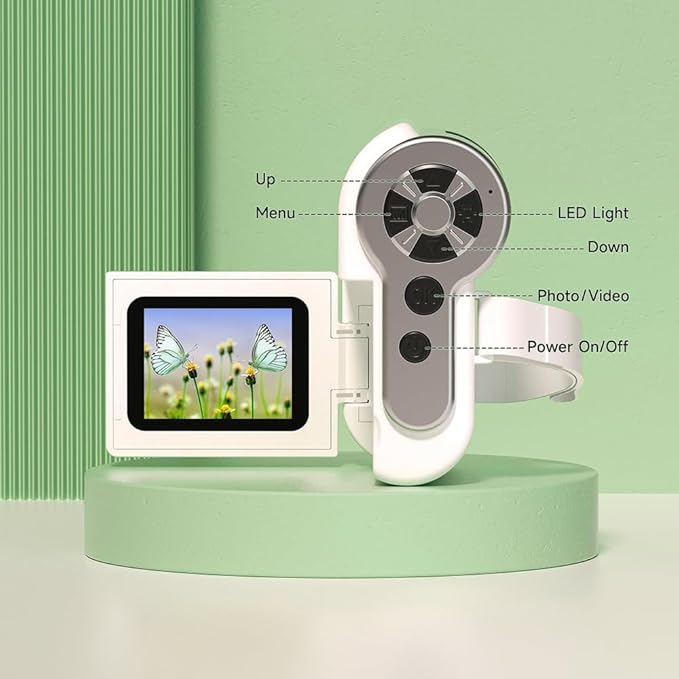 Microscope for Kids, [3-in-1] 1000X Handheld Mini Scope with 2" LCD Screen, Portable Miniscope for Kids 8-12 Halloween Christmas Birthday Edu Gifts, 32GB TF Card Included