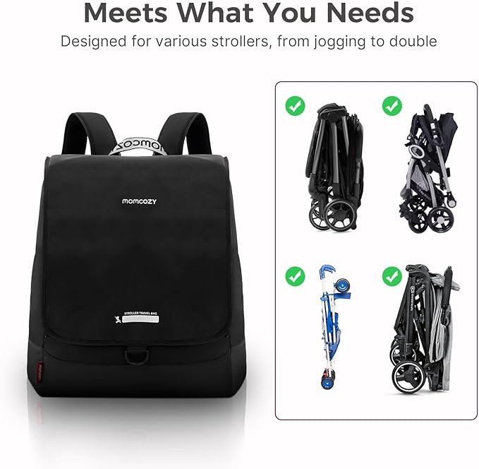 Momcozy Stroller Travel Bag for Airplane | Suit ClickGo Stroller | Compatible with Strollers Folded Dimensions of 22.1 X 17.3 X 9.8 Inch | Fit Most Major Brand | Hand-held ＆ Back-carrying