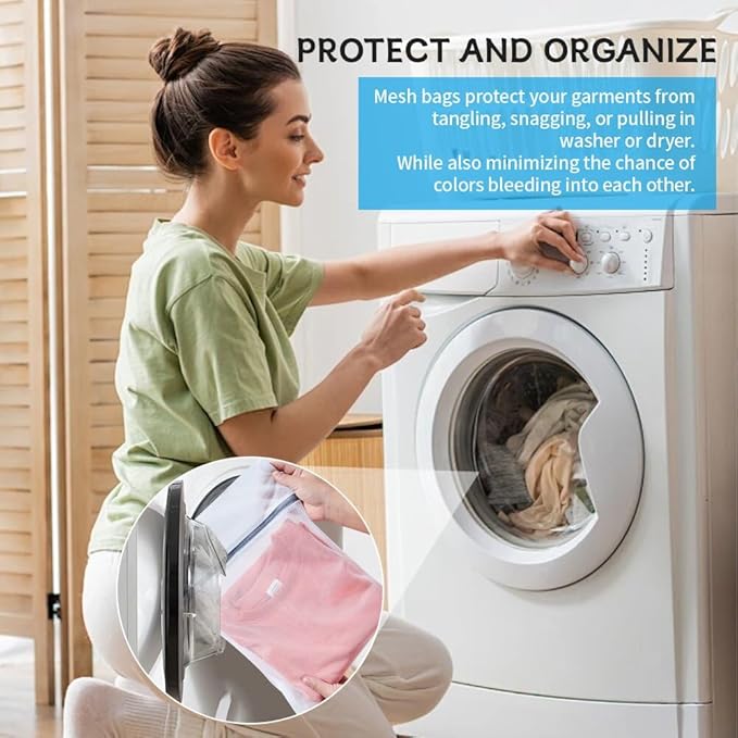 Mesh Laundry Bags for Delicates,with Upgrade the hanging ring,mesh laundry bags for washing machine12 x 16 Inches ﻿ (1 Medium)