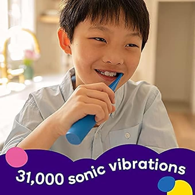 Burst Kids & Toddlers Electric Toothbrush (Pink) | Soft Bristles | Two Minute Timer | Rechargeable Battery | Easy-Grip Silicone Handle | 2 Modes for Healthy Smiles | Ages 3+