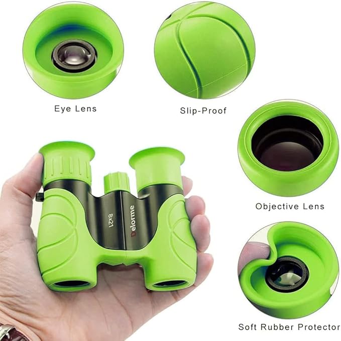 Kids Binoculars,Shockproof 8 x 21 High Resolution Compact Kids Binoculars Real for 3-12 Boys and Girls,Perfect for Bird Watching, Hiking,Camping,Travel, Christmas Birthday Gift