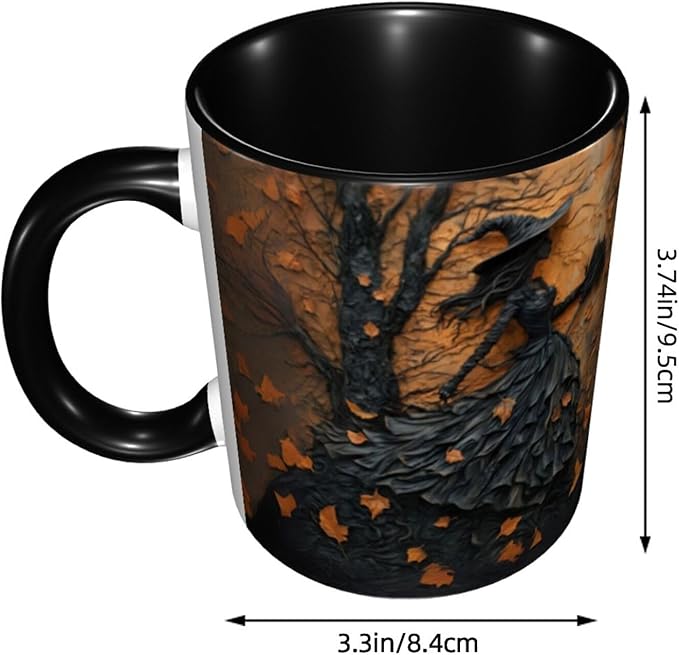 Personalized Witch Coffee Mug with Names, Custom Witch Accent Mug Halloween Mugs Personalized Spooky Halloween Gifts For Women Friends Sister Girls Family Her Spooky Season Gift