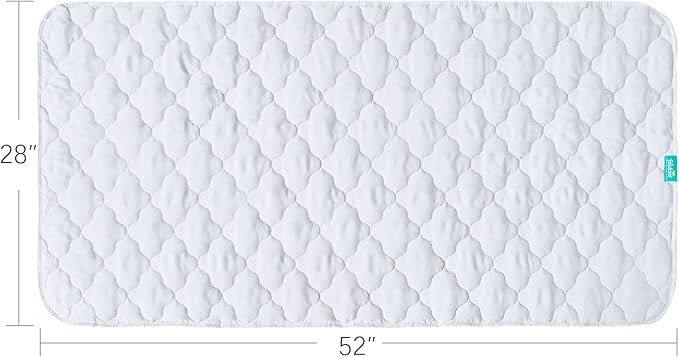 Waterproof Crib Mattress Protector Pad Cover 2 Pack 28" x 52", Anti Slip & Absorbent Waterproof Bed Pads for Standard Crib/Toddler Bed Quilted Machine Washable (Quilted Improved Thickness) White