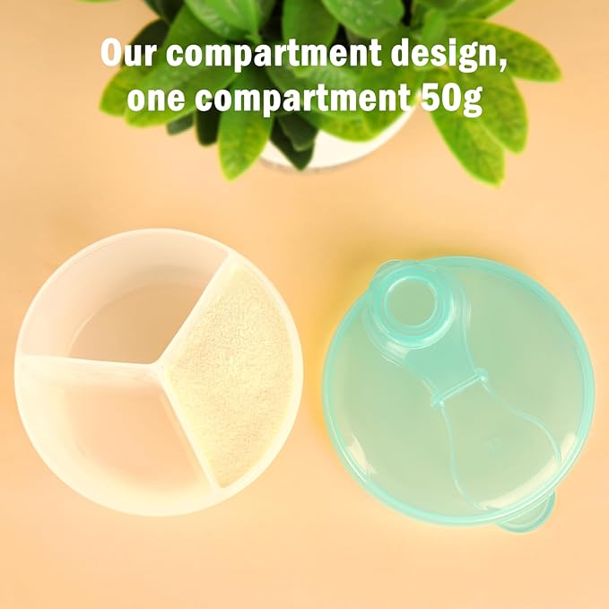 Accmor Baby Formula Dispenser On The Go, Formula Container to Go, Non-Spill Rotating Three-Compartment Formula Dispenser and Snack Storage Container for Infant Toddler Traveling