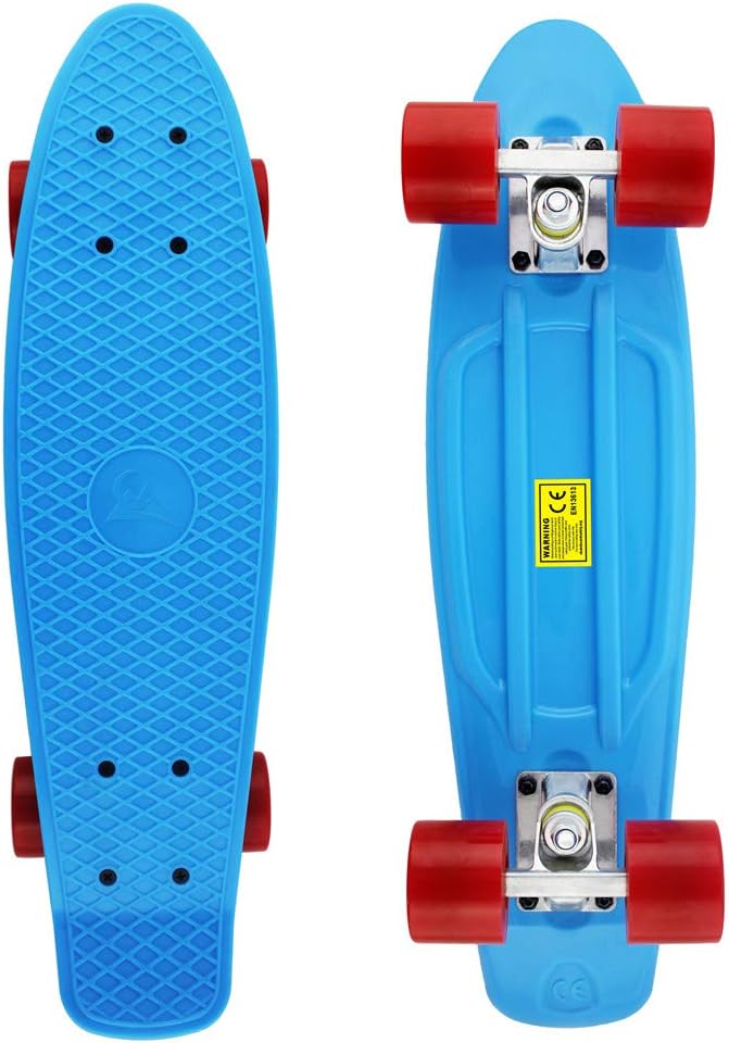 Skateboards Complete 22 Inch Mini Cruiser Retro Skateboard for Kids Boys Youths Beginners