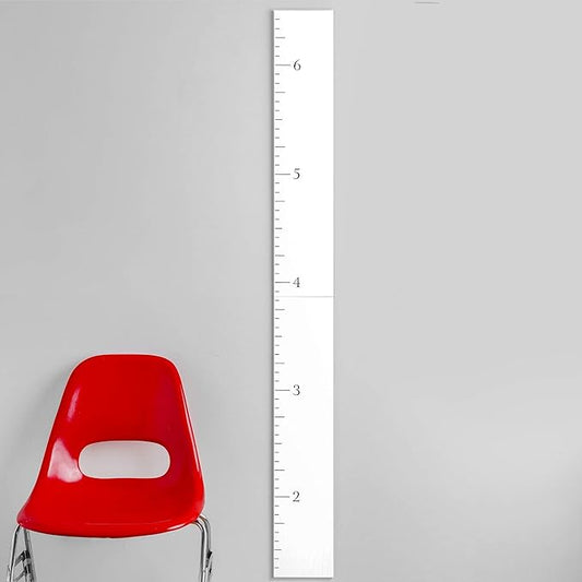 Wooden Growth Chart for Wall - Size Height Chart for Kids, Growth Measuring Board and Kids Height Wall Chart, Growth Chart for Kids, Height Chart for Wall - Modern White (63"x6.7")