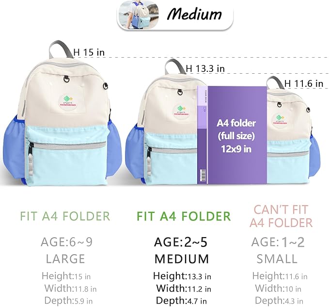 Toddler Backpack for Boys 2-5: Preschool Kindergarten Backpack - 13" Daycare Backpack Fit A4 Folder