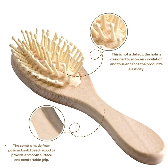 Premium Baby Hair Brush Set – Natural Goat Hair & Bamboo Bristle Brushes, Beechwood Comb, Cotton Pouch – Gentle Scalp Care for Newborns & Toddlers, Gift-Ready & Eco-Friendly