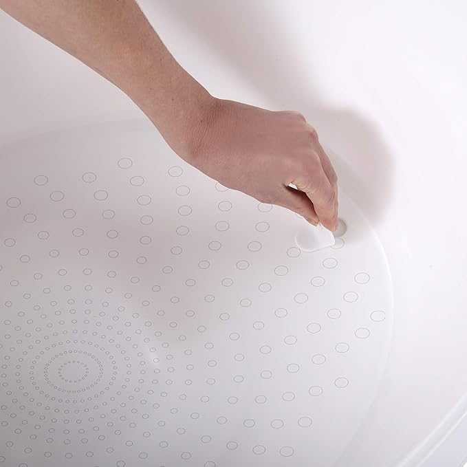 Toddler Bath Tub | Larger Bath for Bigger Kids at Bathtime | Includes Warm and Soft Foam backrest | Grippy Anti-Slip Surface | Includes Easy Drain Bath Plug | White & Grey