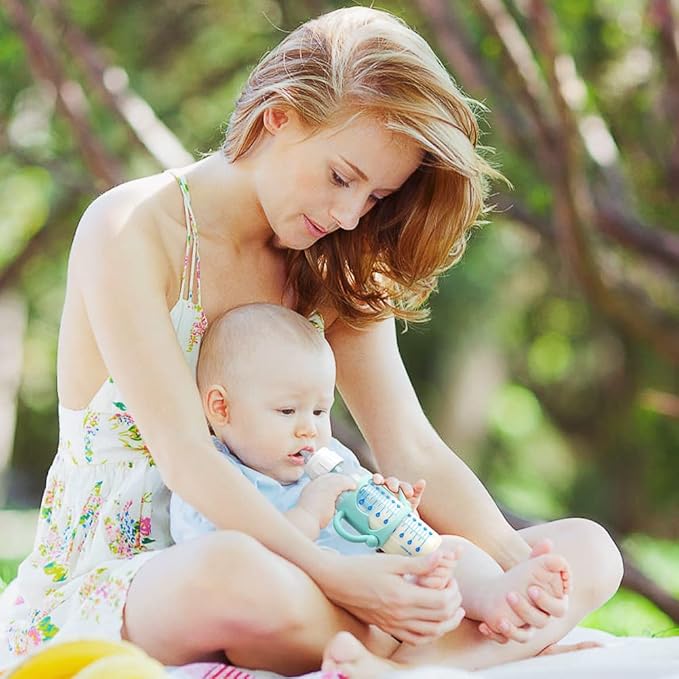 Silicone Baby Bottle Handles, 3PCS Bottle Handles for Dr Brown Narrow Bottles, Easy Grip Handles to Hold Baby Bottle, Easy Carry Handle Lightweight Bottle Handle (Red/Green/Blue)