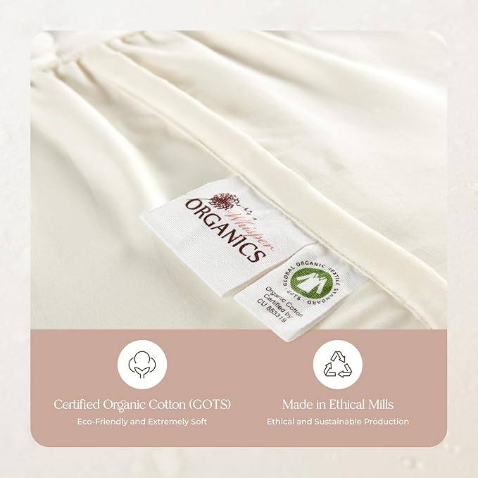 Organic Waterproof Mattress Protector Twin Size - 100% Waterproof Mattress Pad with Extra Soft Quiet & Breathable Triple Layer Protection - GOTS Certified Machine Washable Deep Pocket Design (Twin)