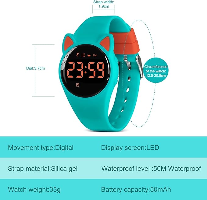 Kids Watches for Girls Boys Digital Sport Watch with Step Counter Pedometer Vibration Alarm Clock, No App Waterproof Fitness Tracker Kids Watch Boys Girls Teens Students Ages 5-16