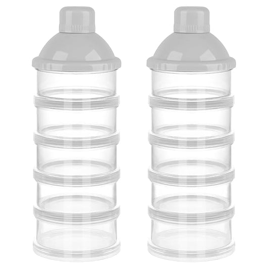 Accmor Formula Dispenser On The Go, 5 Compartments Stackable Formula Container for Travel, Baby Milk Powder Kids Snack Container, BPA Free