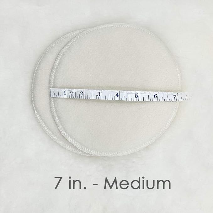Soothingly Soft Merino Wool Nursing Pads, Style Softline, Extra Thickness, 7 in. Diameter
