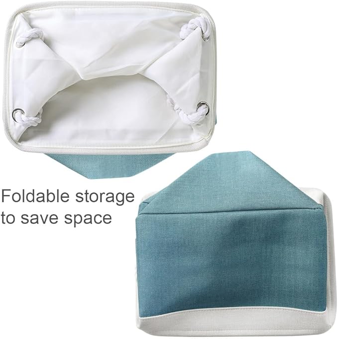 TcaFmac Organization and Storage Basket for Organizing - 16x12x12 inch Large 2 Pack Fabric Storage Cubes, Collapsible Storage Bins for Shelves Box Closet Cloth Home Toy Books Kids (White & Green)