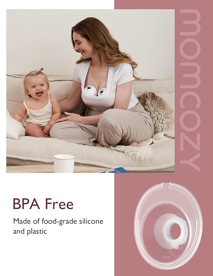 Momcozy Double-Sealed Flange 24mm Compatible with Momcozy M5 Breast Pump. Original M5 Breast Pump Replacement Accessories, 1PC (24mm)