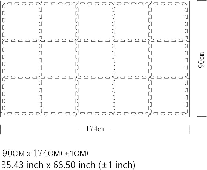 MQIAOHAM® 18 Pieces + 18 Edges Puzzle Play Mats, Soft Baby Play Mat, Kids Interlocking Foam Floor Tiles, Toddlers Carpet Playmats XZ301018-101112