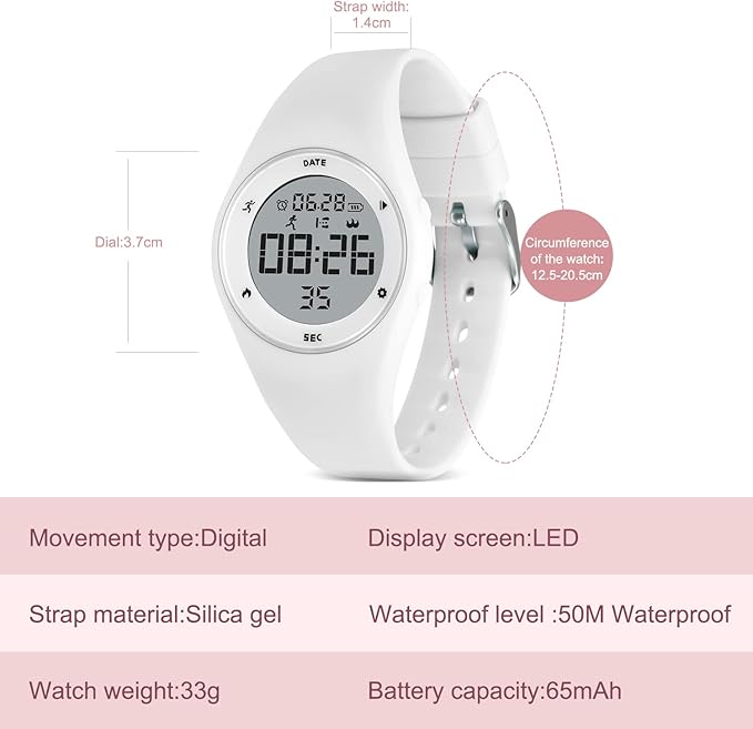 Kids Watches for Girls Boys Digital Sport Watch with Step Counter Pedometer Vibration Alarm Clock, No App Waterproof Fitness Tracker Kids Watch Boys Girls Teens Students Ages 5-16