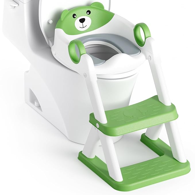 Potty Training Seat, Upgrade Toddler Toilet Seat for Kids Boys Girls, 2 in 1 Potty Training Toilet for Kids, Splash Guard Anti-Slip Pad Step Stool（Upgraded Cushion）