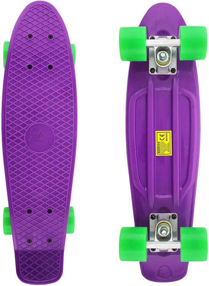 Skateboards Complete 22 Inch Mini Cruiser Retro Skateboard for Kids Boys Youths Beginners