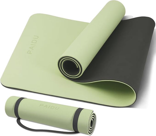 Yoga Mat Non Slip Anti-tear,extra thick-2/5 inch（10MM）High Resiliency Professional POE Yoga Mats for Women Men Kids,72"x24"inch,Workout, Yoga, Pilates and Floor Exercise, with Carrier Strap