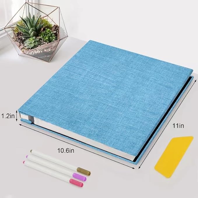 Zesthouse Photo Album Self Adhesive Pages, 60 Pages Magnetic Scrapbook Albums with Sticky Page,Photos Album Holds 8x10 & 5X7 & 4x6 & 6x8 & 3x5, Large Picture Book Ideal for Family,Wedding,Baby