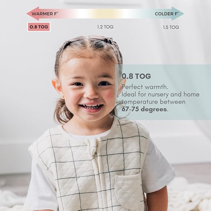 Tealbee Dreamsuit: Toddler Sleep Sack with Feet 3T-4T - 0.8 TOG Lightweight Baby Wearable Blanket for Walkers - Rayon made from Bamboo, Organic Cotton Sleeping Bag - Checkered