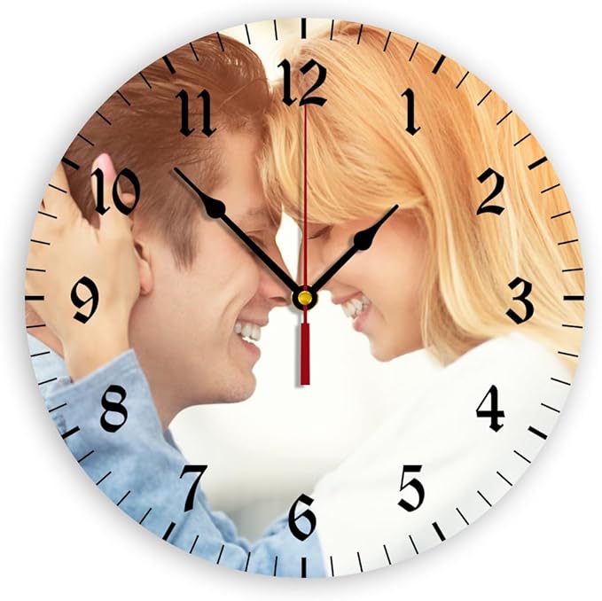 Generic Custom Clocks for Walls Personalized Clocks with Photo Text Logo Customize Gifts for Kitchen Bathroom Home Wedding Friend Family Lover, 10inch-25cm