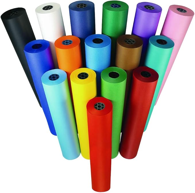Colorations Arts and Crafts Paper Roll - 36" x 1000', Holiday Green, Dual Surface, Markers, Finger Paints, Painting, Watercolors, Acrylic Paints, Wall Art, Bulletin Board Paper, Crafts (Item # DSHG)