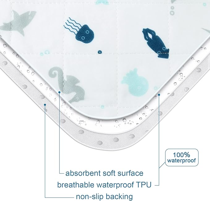 Potty Training Pee Pads for Kids, Bed Pads Washable Waterproof, Bed Wetting Pads for Twin and Toddler Beds, Waterproof Crib Mattress Protector Pad Cover, Non Slip and Easy to Change, 1 Pack