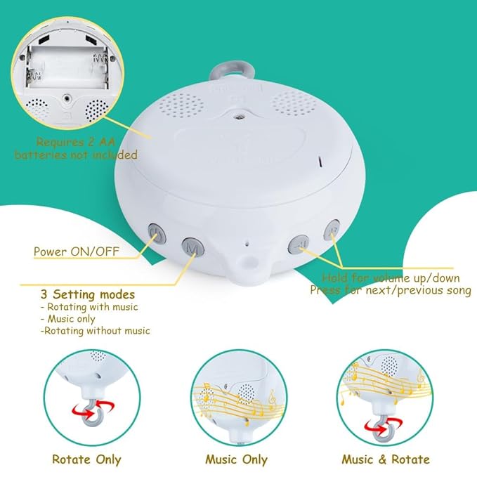 teytoy My First Baby Crib Mobile, Black and White Baby Mobile for Crib, High Contrast Mobile Toy for Newborn Infants Boys and Girls