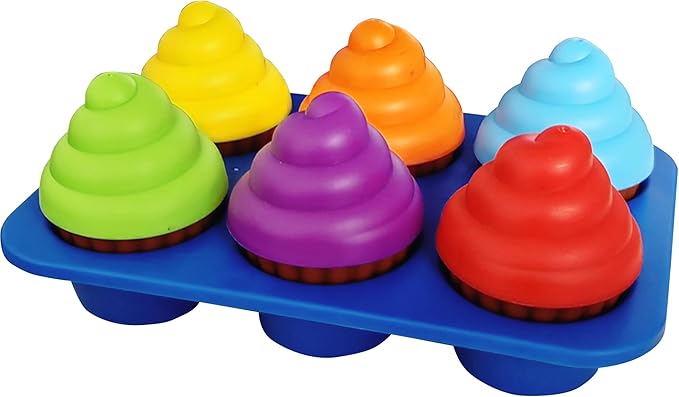 Cupcake Toy Toddler Toy Learning Colors and Shape-Shape Sorting Toys for Toddlers-Geometry Manipulatives Toddler Sensory Toys for Kids 1-3 - Child Montessori Toys for 18 Month Old Girls Boys
