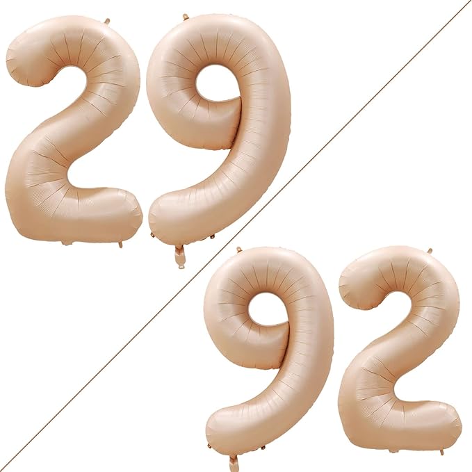 GOER Number 29 Balloons for 29th Birthday Party Decorations,42 Inch Jumbo Foil Helium 92 Balloons for 92nd Birthday Party Decoration (Caramel)