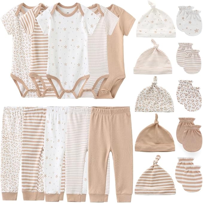 Kiddiezoom Unisex Baby Layette Essentials Giftset Clothing Set 19-Piece For Newborn Baby