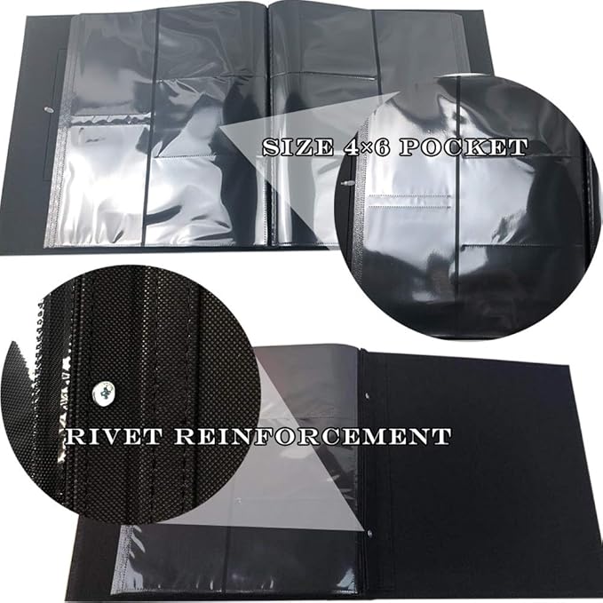 RECUTMS Photo Album 4x6 Holds 500 Photos Black Pages Large Capacity Leather Cover Wedding Family Baby Photo Albums Book Horizontal and Vertical Photos (White)