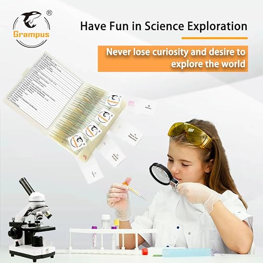 30 Prepared Microscope Slides with Specimens for Kids Students - Histology, for Biological Science Lab, Children's Science Education, Homeschooling Use