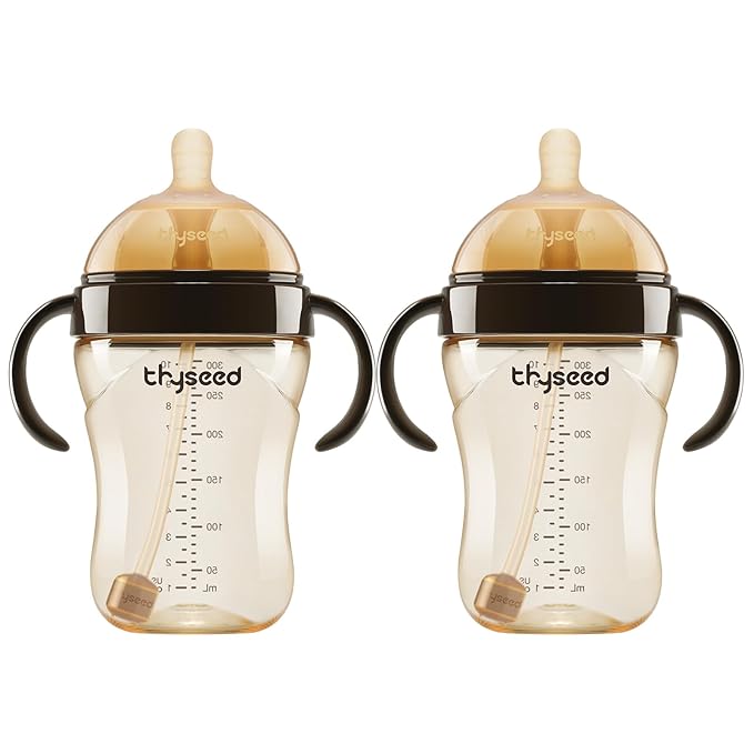 PPSU Natural Breast-Like Bottle with Nipple(10 Months+),10oz，2pack