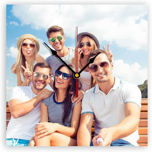 Custom Clocks for Walls Personalized Clocks with Photo Text Logo Customize Gifts for Kitchen Bathroom Home Creative