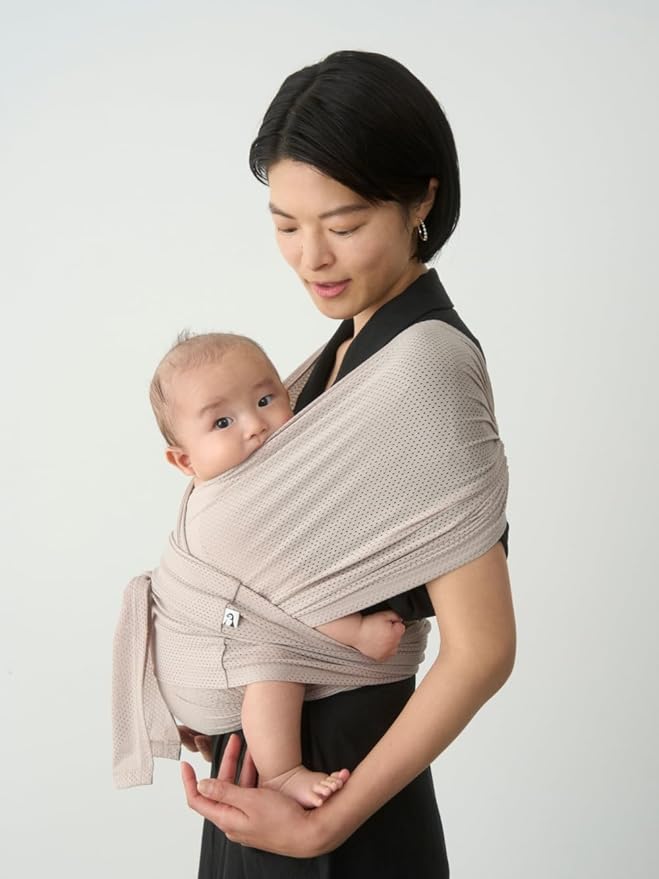 Konny Baby Carrier Flex AirMesh with Head Support- Adjustable, Easy to Wear Baby Wrap Sling, Perfect for Newborn Babies Essentials up to 44 lbs (XS-XL) -Wood Rose