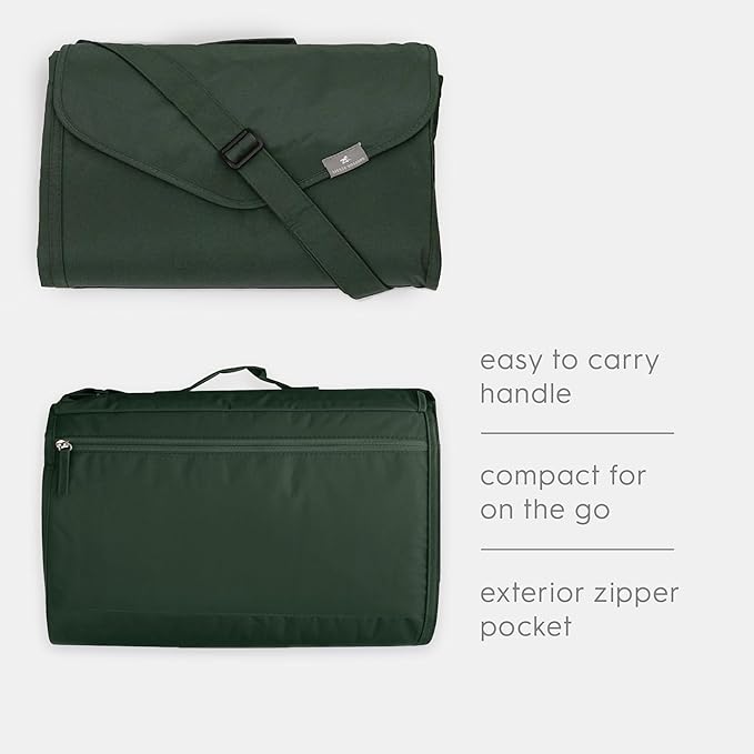 Little Unicorn 5'x10' XL Outdoor Family Picnic & Beach Blanket | Durable & Water-Resistant Fabric | Compact Fold & Easily Wipes Clean | Zipper Pocket (Primrose Patch)