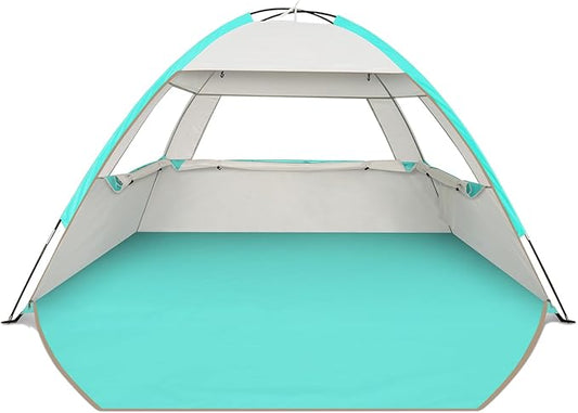 Venustas Beach Tent Sun Shelter for 3/4-5/6-7/8-10 Person, UPF 50+ UV Protection Beach Canopy, Lightweight and Easy Setup Cabana, Portable Shade Tent