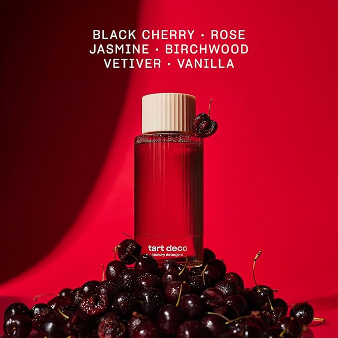 Snif Tart Deco Laundry Detergent, Juicy, Sophisticated Cherry Scent, 64 Loads, Non-Irritating to Skin, Clean, Non-Toxic, Vegan, Cruelty Free, 32oz