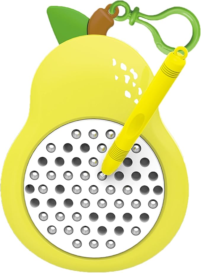 1PCS Pear Magnetic Drawing Board for Kids & Toddlers with Beads and Magnet Stylus Pen - Magnetic Travel Toy for Airplane & Car Ride Activities for Kids