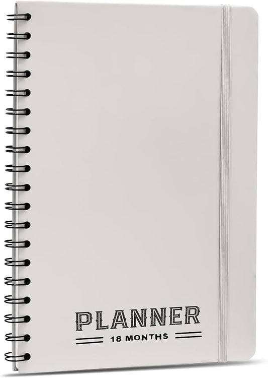 Undated Monthly Planner 2025-2026 - 18 Month Calendar Planner Book for School, Office and Home - Hardcover Blank Planners for Goals, Tasks and Dates - B5 Beige