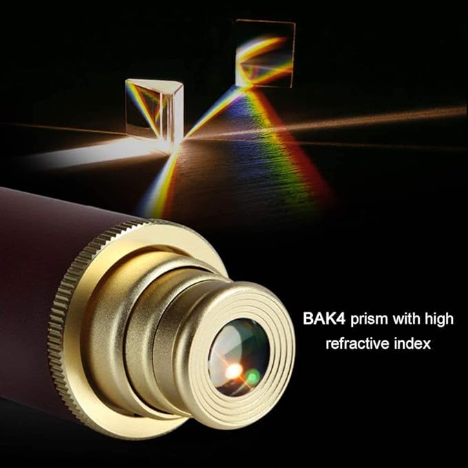 Retro Pirate Telescope Spyglass for Kids Adults Portable Collapsible Handheld Telescope Monocular Zoomable 25x30 & Survival Gear Compass Pocket Military Compass for Outdoor Camping Hiking Boating