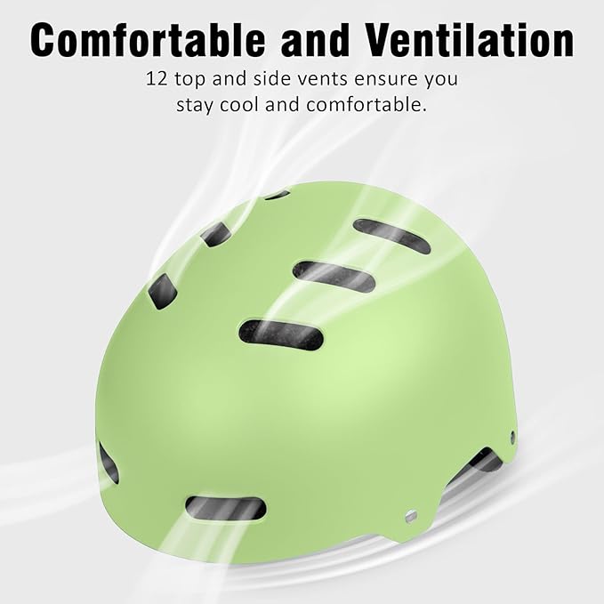 Skateboard Bike Helmet for Adults Women Men Youth Kids (2-3-5-8-14+ Years Boys Girls) - Lightweight Multi-Sport Adjustable Helmets for Bicycle Skateboard Scooter Skate Cycling