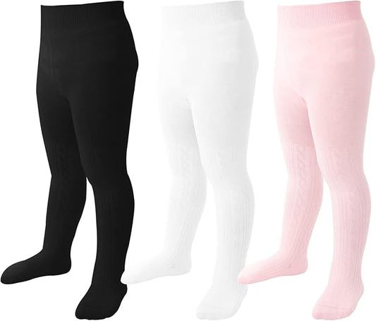 Mini angel Baby Tights Toddler Girl Tights Seamless Cable Knit Leggings Soft Cotton Stockings Pantyhose 3/4/5 Pack