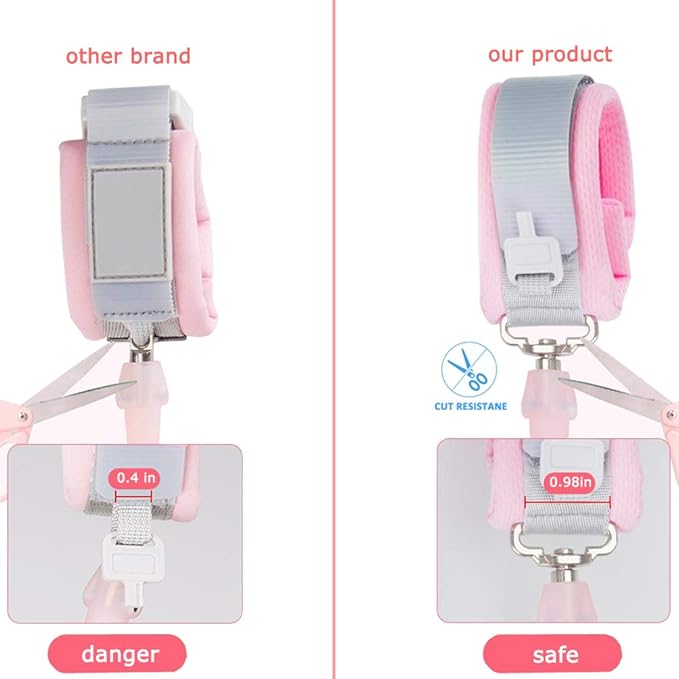 Anti Lost Wrist Link (8.2ft), Socub Breathable Toddler Leash Wrist for Child Safety, Wrist Link for Kids with Key Lock, Blue