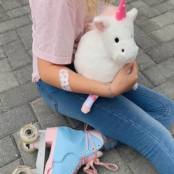 Plush Emergency Kit for Home – Compact Travel Size – Kids Medical Kit – Toddler Care Kit – Mini Boo Boo Bag – Small Emergency Kit for Classroom – Lily Unicorn Plush Bag